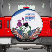 Scottish American Heritage Month Spare Tire Cover Thistle And American Eagle