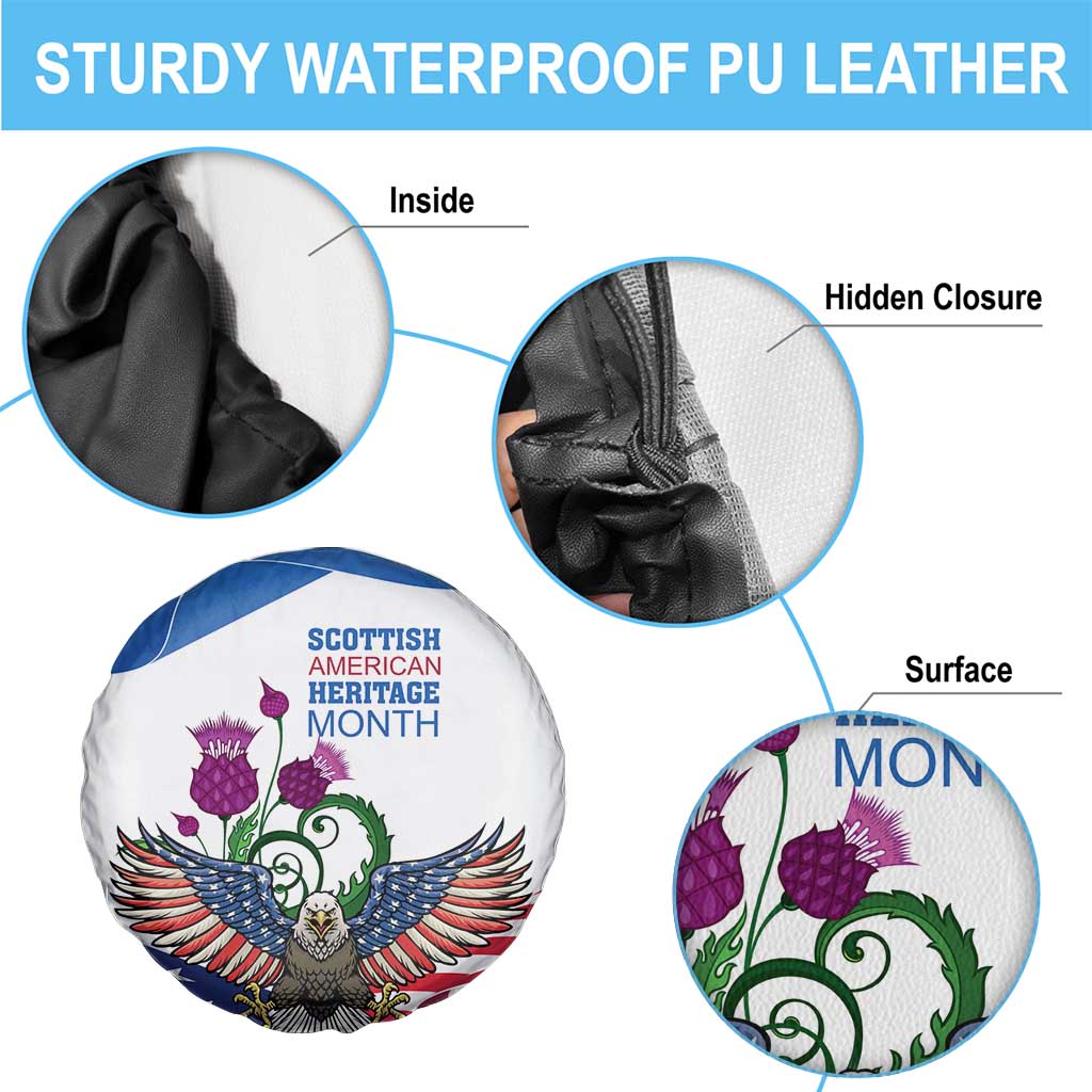 Scottish American Heritage Month Spare Tire Cover Thistle And American Eagle
