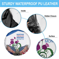 Scottish American Heritage Month Spare Tire Cover Thistle And American Eagle