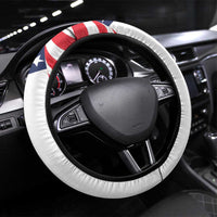 Scottish American Heritage Month Steering Wheel Cover Thistle And American Eagle