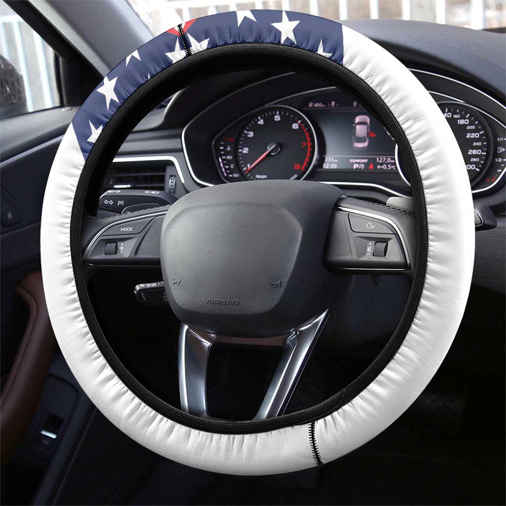 Scottish American Heritage Month Steering Wheel Cover Thistle And American Eagle
