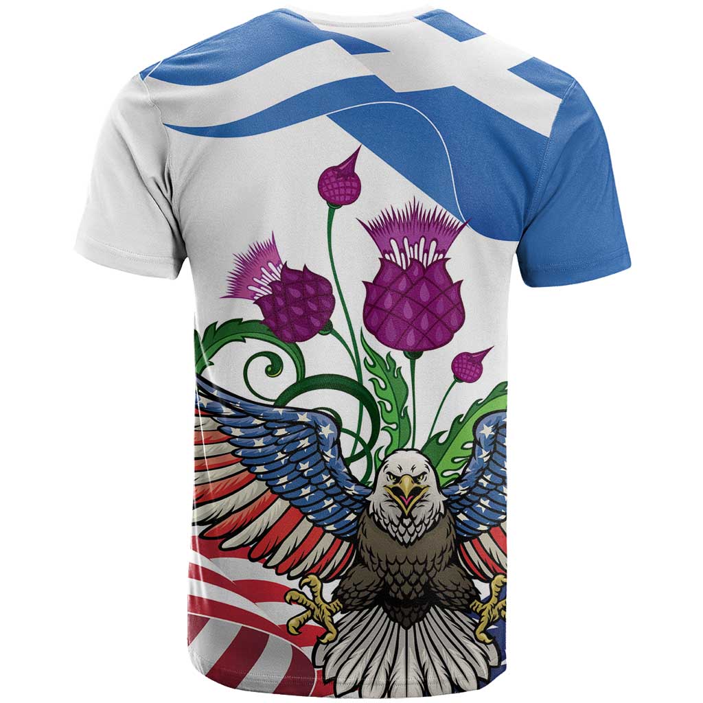 Scottish American Heritage Month T Shirt Thistle And American Eagle