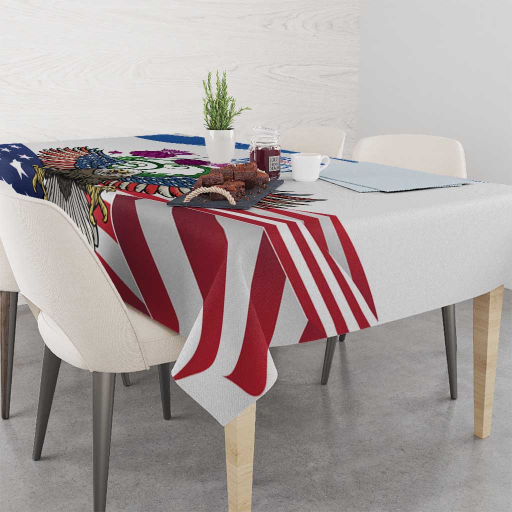 Scottish American Heritage Month Tablecloth Thistle And American Eagle