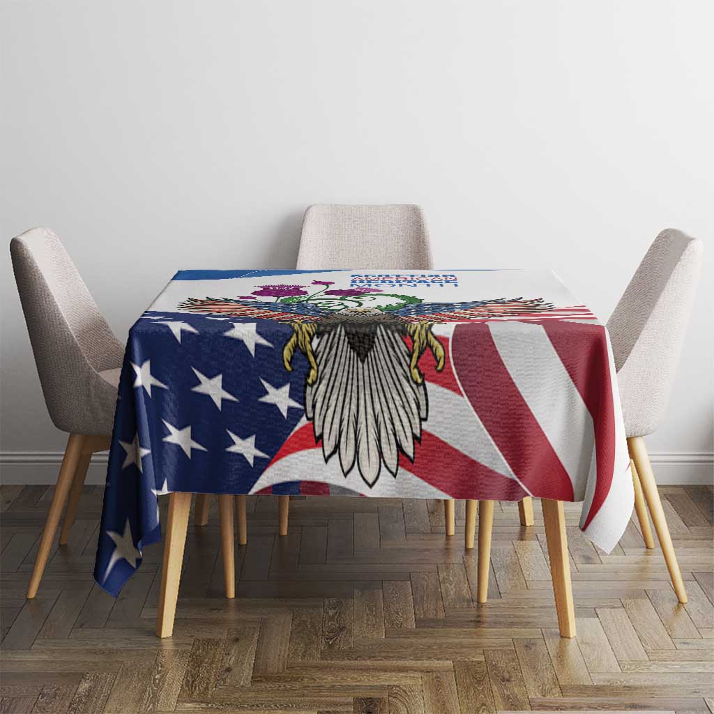 Scottish American Heritage Month Tablecloth Thistle And American Eagle