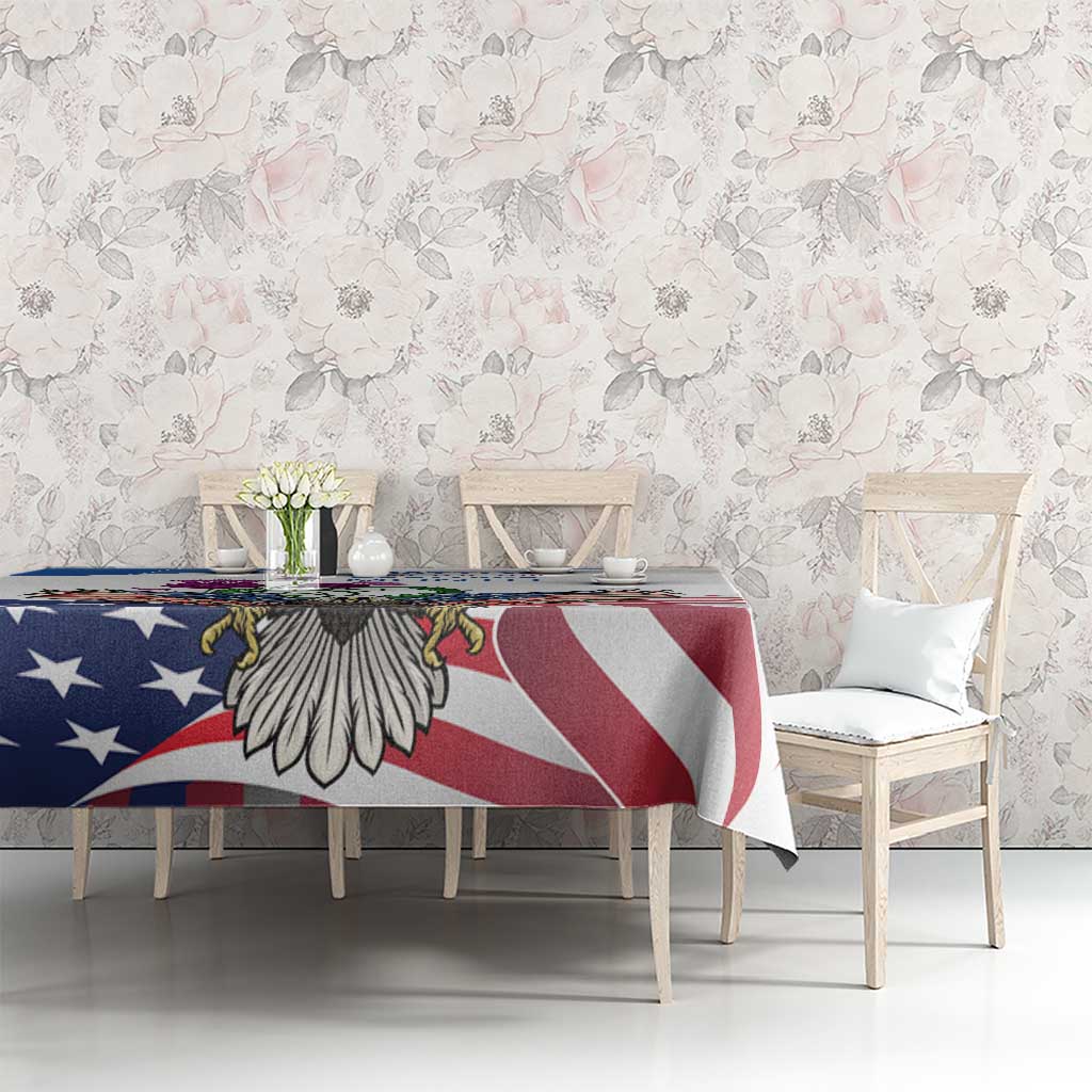 Scottish American Heritage Month Tablecloth Thistle And American Eagle