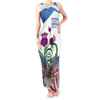 Scottish American Heritage Month Tank Maxi Dress Thistle And American Eagle