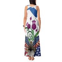 Scottish American Heritage Month Tank Maxi Dress Thistle And American Eagle
