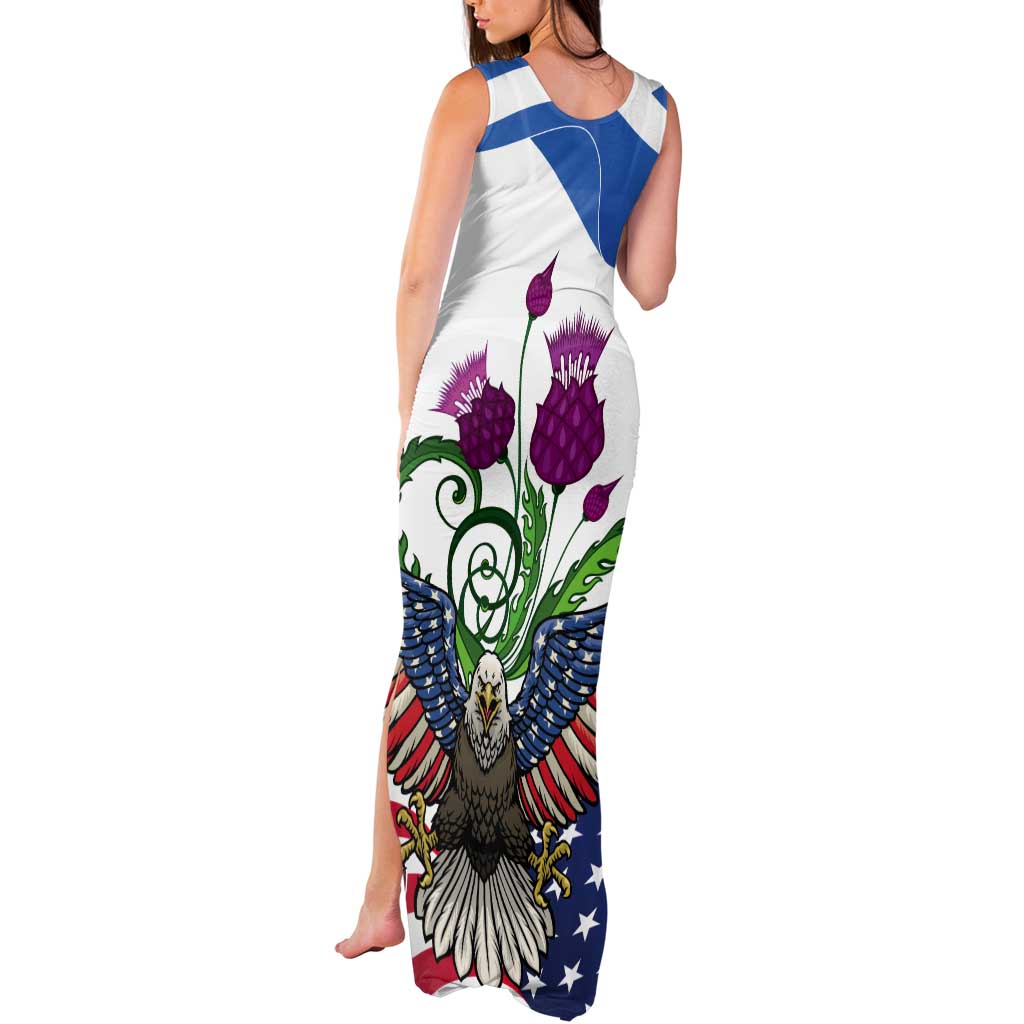Scottish American Heritage Month Tank Maxi Dress Thistle And American Eagle