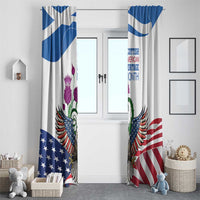 Scottish American Heritage Month Window Curtain Thistle And American Eagle