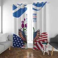 Scottish American Heritage Month Window Curtain Thistle And American Eagle