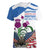 Scottish American Heritage Month Women V-Neck T-Shirt Thistle And American Eagle