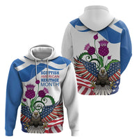 Scottish American Heritage Month Zip Hoodie Thistle And American Eagle