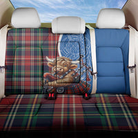 Scottish Tartan Back Car Seat Cover Highland Cow Playing Bagpipes