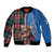 Scottish Tartan Bomber Jacket Highland Cow Playing Bagpipes