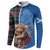 Scottish Tartan Button Sweatshirt Highland Cow Playing Bagpipes