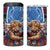 Scottish Tartan 4 in 1 Can Cooler Tumbler Highland Cow Playing Bagpipes