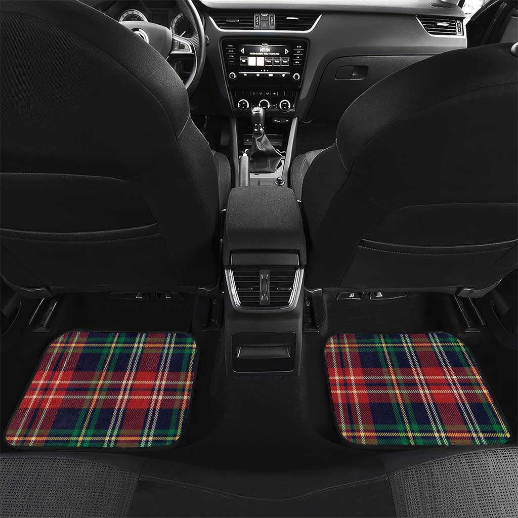 Scottish Tartan Car Mats Highland Cow Playing Bagpipes