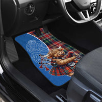 Scottish Tartan Car Mats Highland Cow Playing Bagpipes