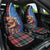 Scottish Tartan Car Seat Cover Highland Cow Playing Bagpipes