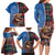 Scottish Tartan Family Matching Long Sleeve Bodycon Dress and Hawaiian Shirt Highland Cow Playing Bagpipes