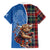 Scottish Tartan Family Matching Off The Shoulder Long Sleeve Dress and Hawaiian Shirt Highland Cow Playing Bagpipes