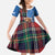 Scottish Tartan Family Matching Off Shoulder Maxi Dress and Hawaiian Shirt Highland Cow Playing Bagpipes