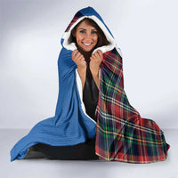 Scottish Tartan Hooded Blanket Highland Cow Playing Bagpipes