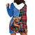 Scottish Tartan Hoodie Dress Highland Cow Playing Bagpipes