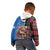 Scottish Tartan Kid Hoodie Highland Cow Playing Bagpipes