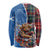 Scottish Tartan Long Sleeve Shirt Highland Cow Playing Bagpipes