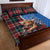 Scottish Tartan Quilt Bed Set Highland Cow Playing Bagpipes