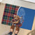 Scottish Tartan Rubber Doormat Highland Cow Playing Bagpipes