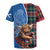 Scottish Tartan Rugby Jersey Highland Cow Playing Bagpipes