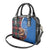 Scottish Tartan Shoulder Handbag Highland Cow Playing Bagpipes