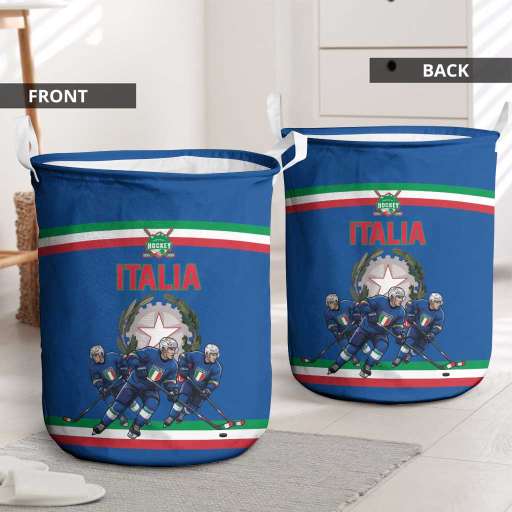 Italy Hockey Laundry Basket Italia Hockey Pride Vintage Blue