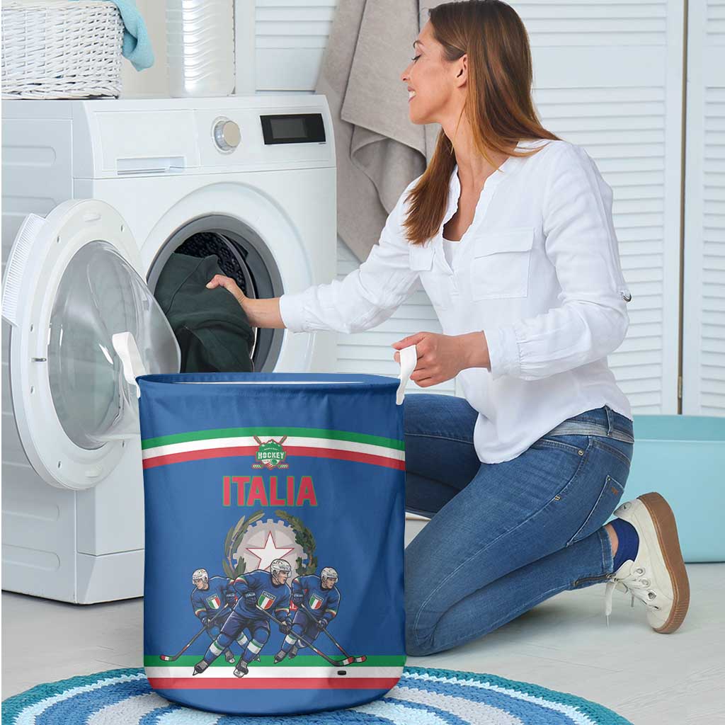 Italy Hockey Laundry Basket Italia Hockey Pride Vintage Blue