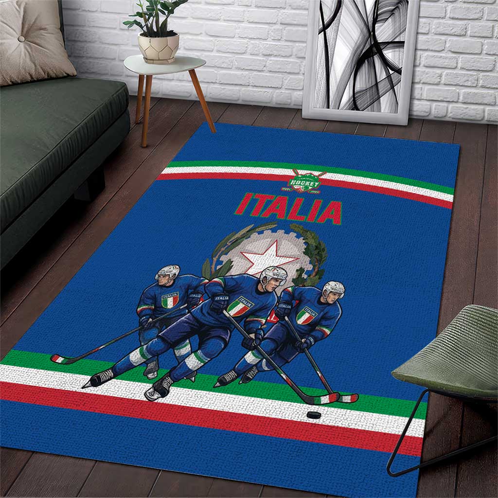 Italy Hockey Area Rug Italia Hockey Pride Vintage Blue