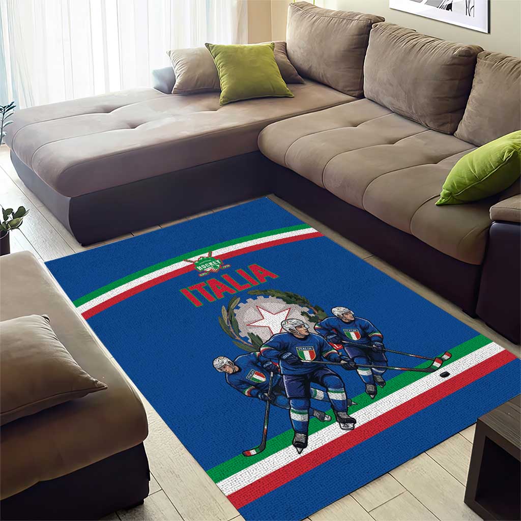 Italy Hockey Area Rug Italia Hockey Pride Vintage Blue