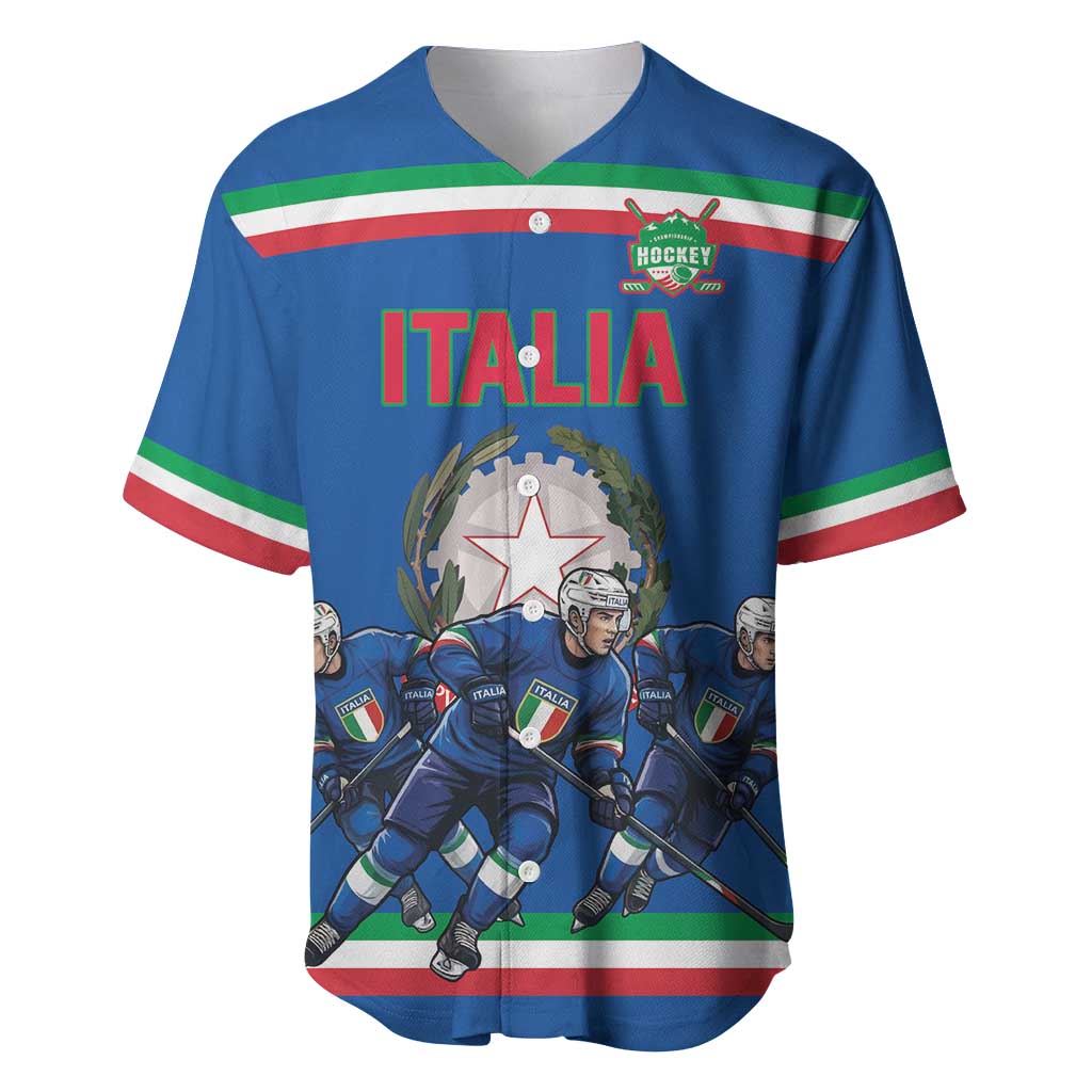 Italy Hockey Custom Baseball Jersey Italia Hockey Pride Vintage Blue