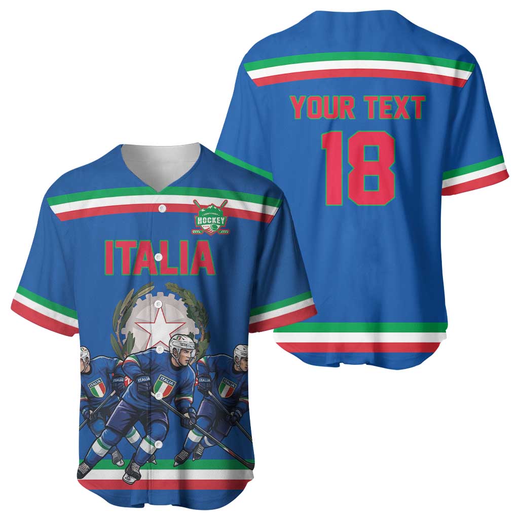 Italy Hockey Custom Baseball Jersey Italia Hockey Pride Vintage Blue