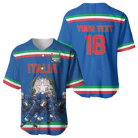 Italy Hockey Custom Baseball Jersey Italia Hockey Pride Vintage Blue