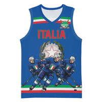 Italy Hockey Custom Basketball Jersey Italia Hockey Pride Vintage Blue