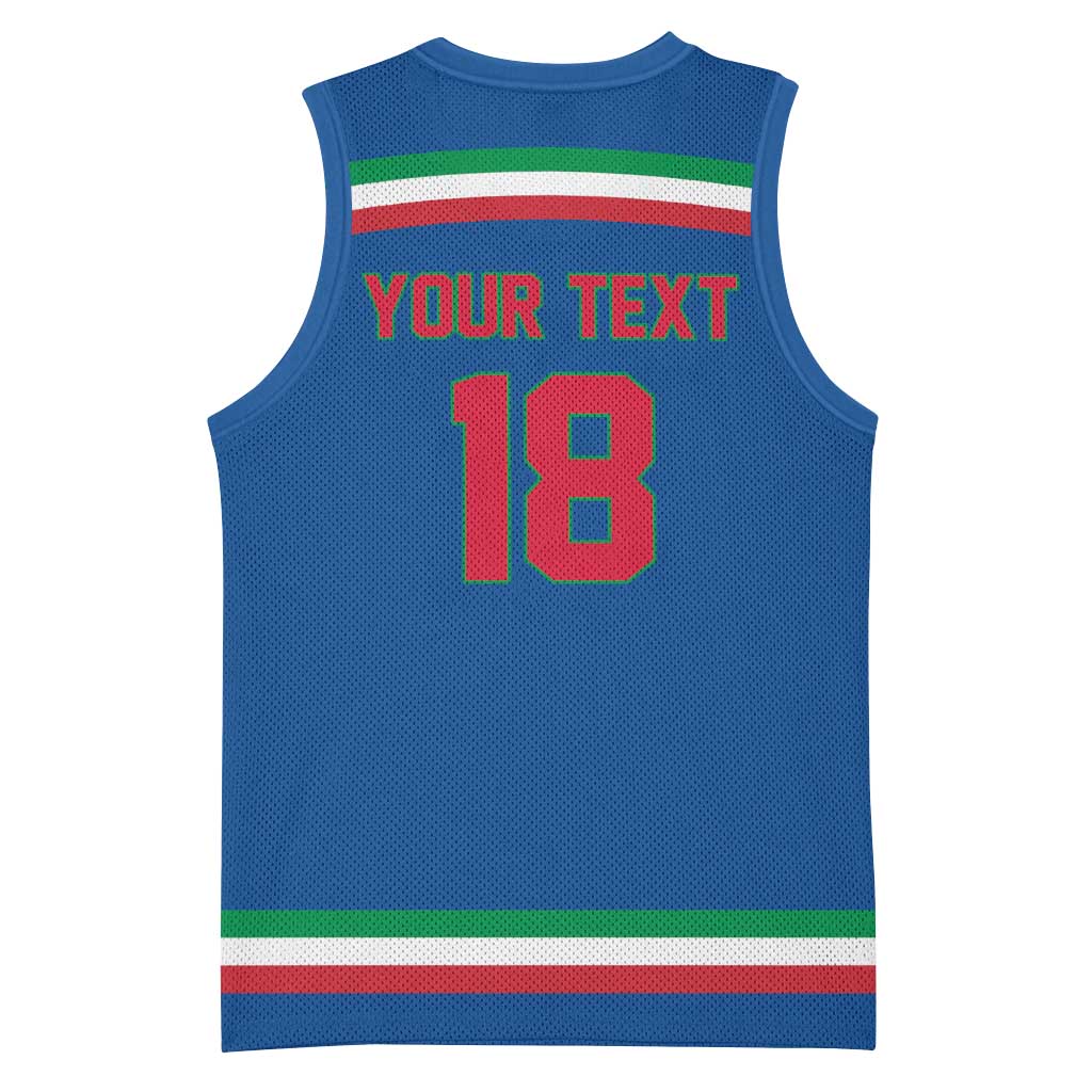 Italy Hockey Custom Basketball Jersey Italia Hockey Pride Vintage Blue