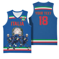 Italy Hockey Custom Basketball Jersey Italia Hockey Pride Vintage Blue