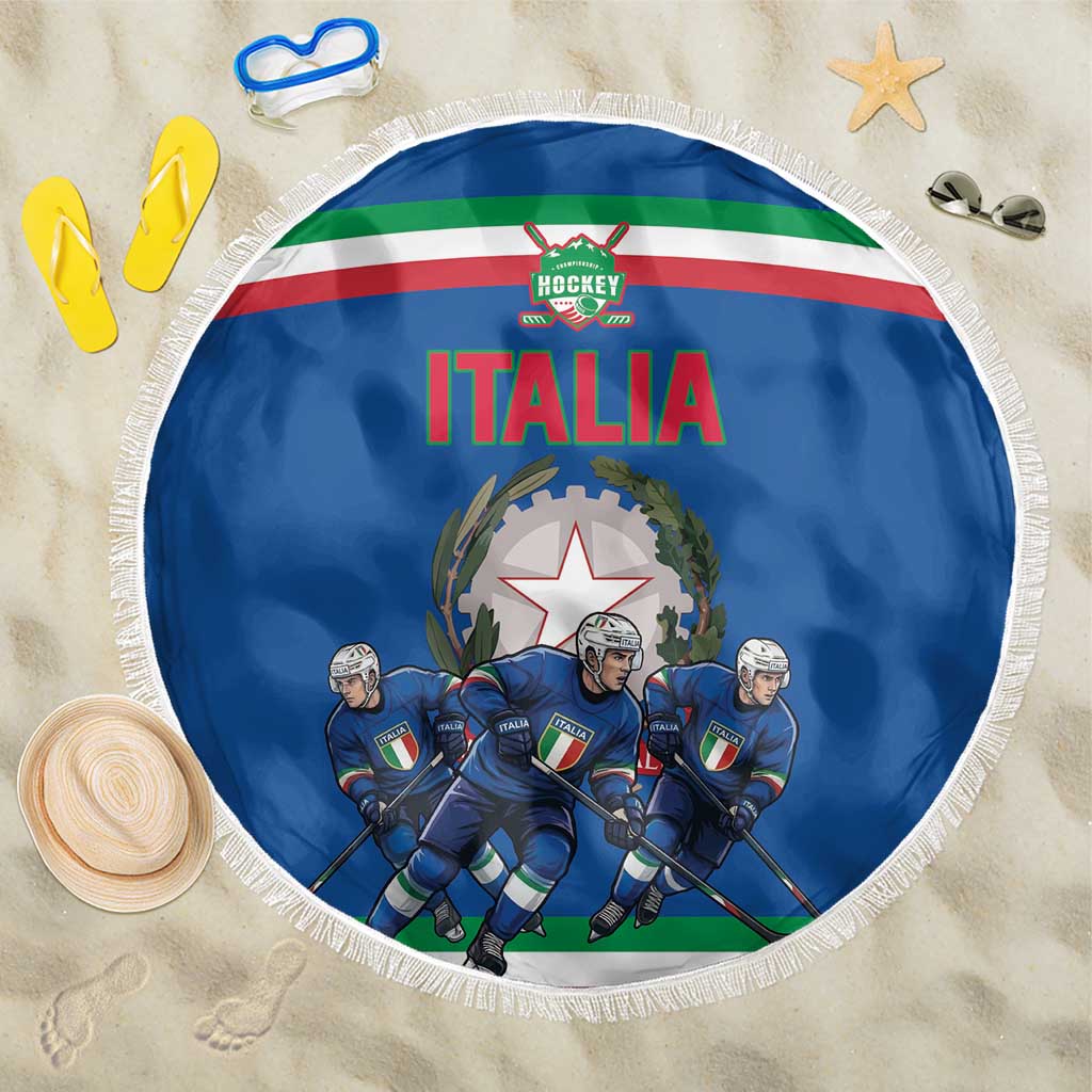 Italy Hockey Beach Blanket Italia Hockey Pride Vintage Blue