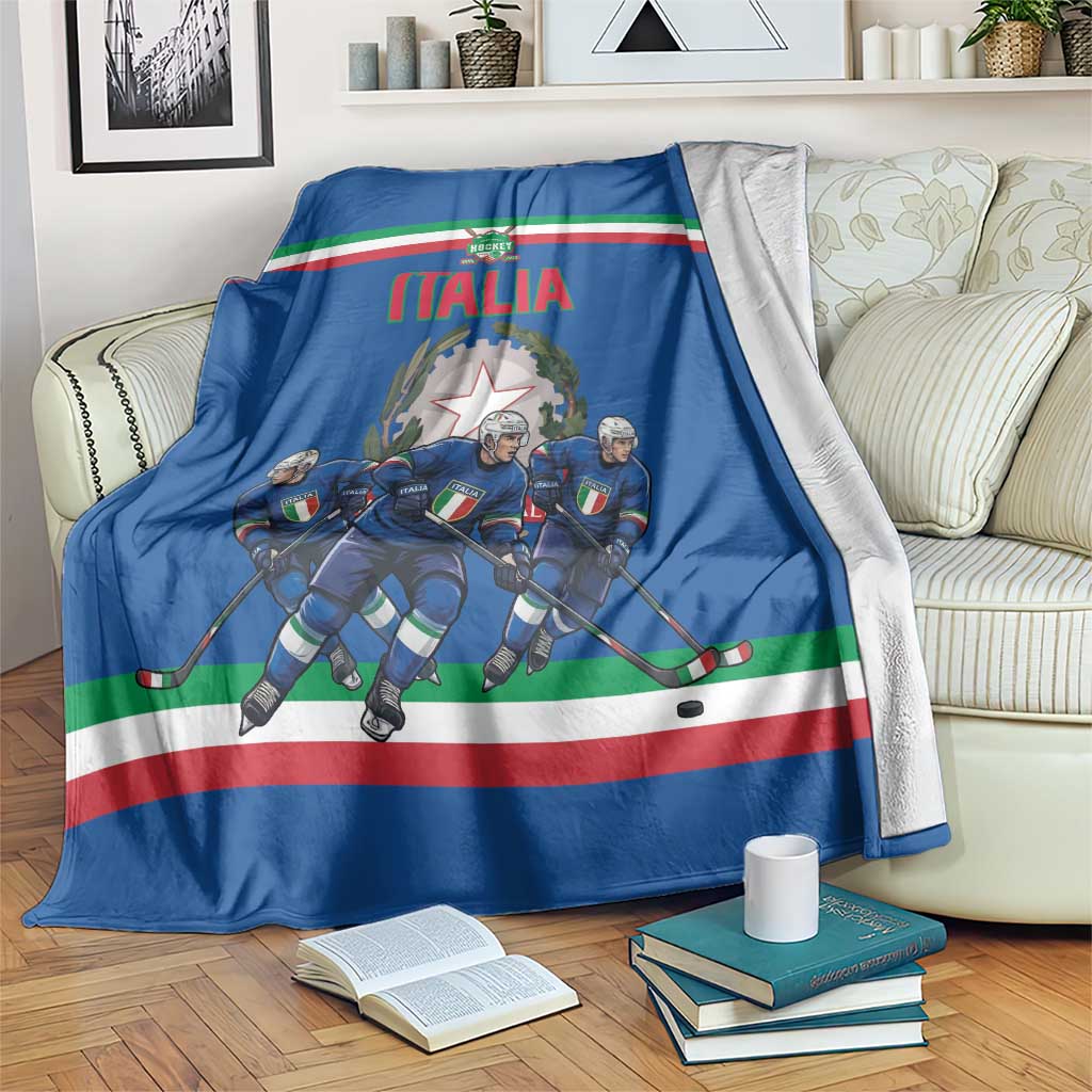 Italy Hockey Blanket Italia Hockey Pride Vintage Blue