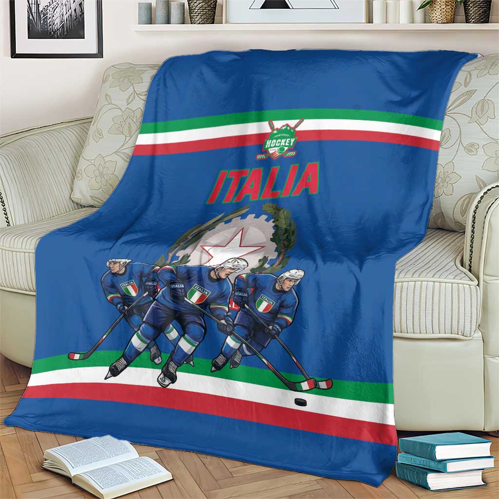 Italy Hockey Blanket Italia Hockey Pride Vintage Blue