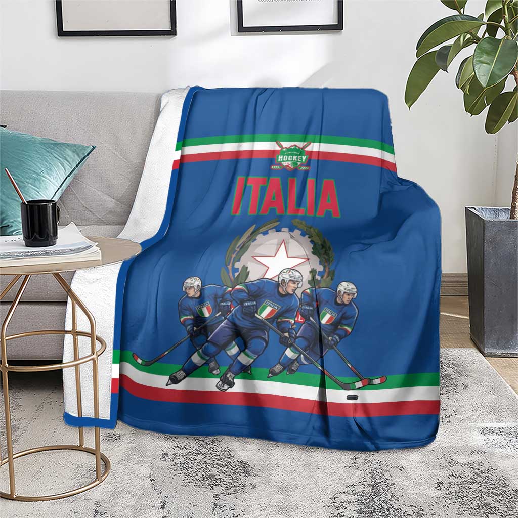 Italy Hockey Blanket Italia Hockey Pride Vintage Blue