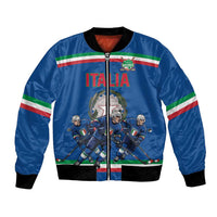 Italy Hockey Custom Bomber Jacket Italia Hockey Pride Vintage Blue