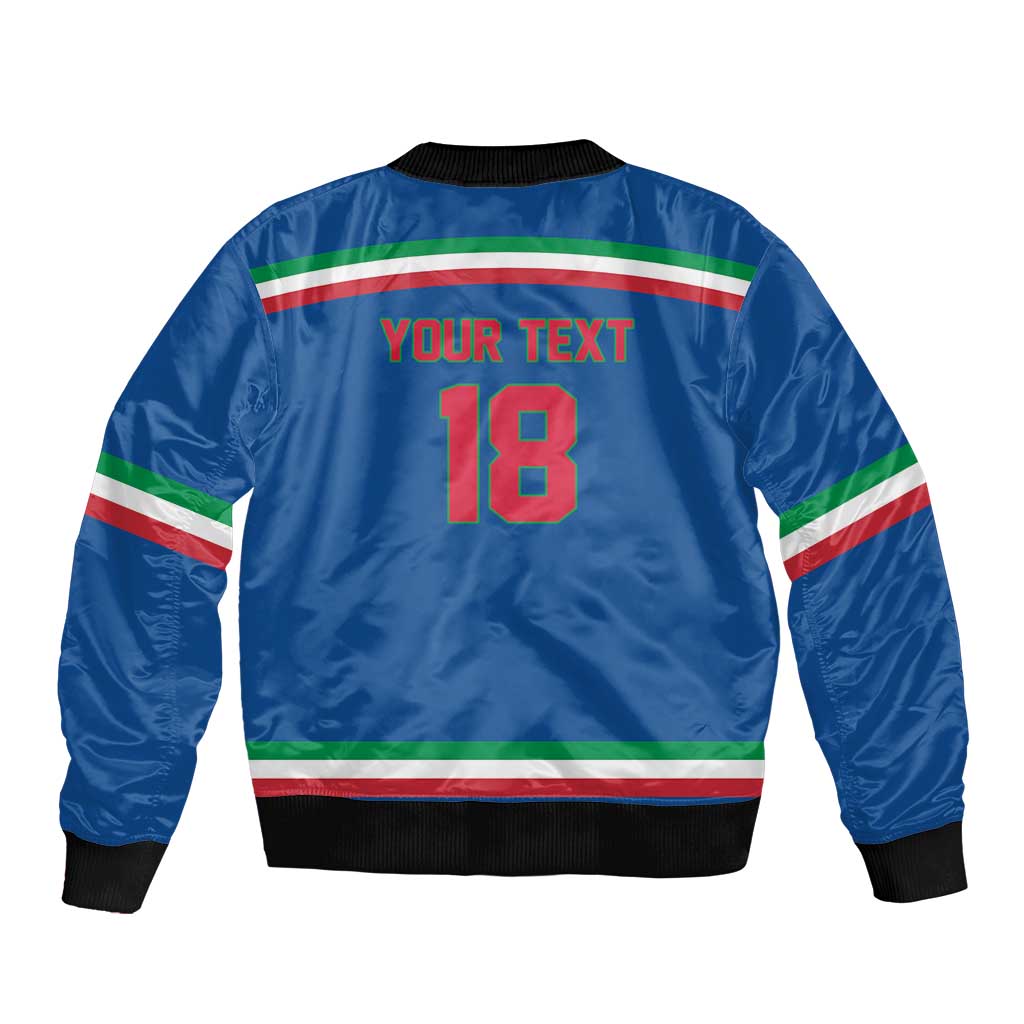 Italy Hockey Custom Bomber Jacket Italia Hockey Pride Vintage Blue